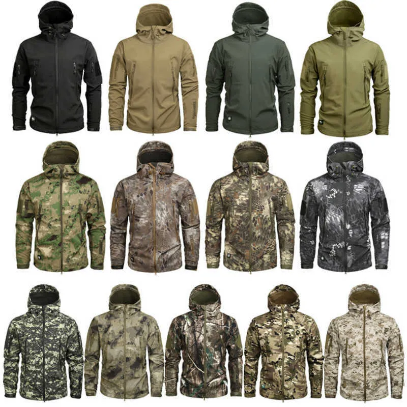 Men's Hiking Army Jackets Men Camouflage Autumn Winter Skin Soft Shell Waterproof Jacket Windbreaker For Hunting Camping - HIGO HUNT™