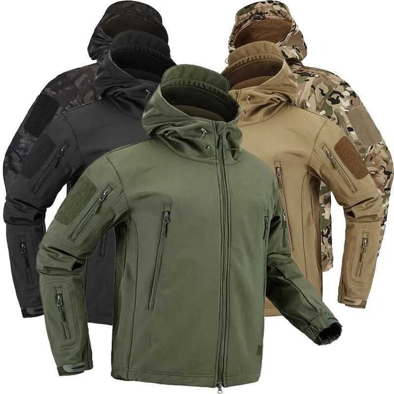 Men's Hiking Army Jackets Men Camouflage Autumn Winter Skin Soft Shell Waterproof Jacket Windbreaker For Hunting Camping - HIGO HUNT™