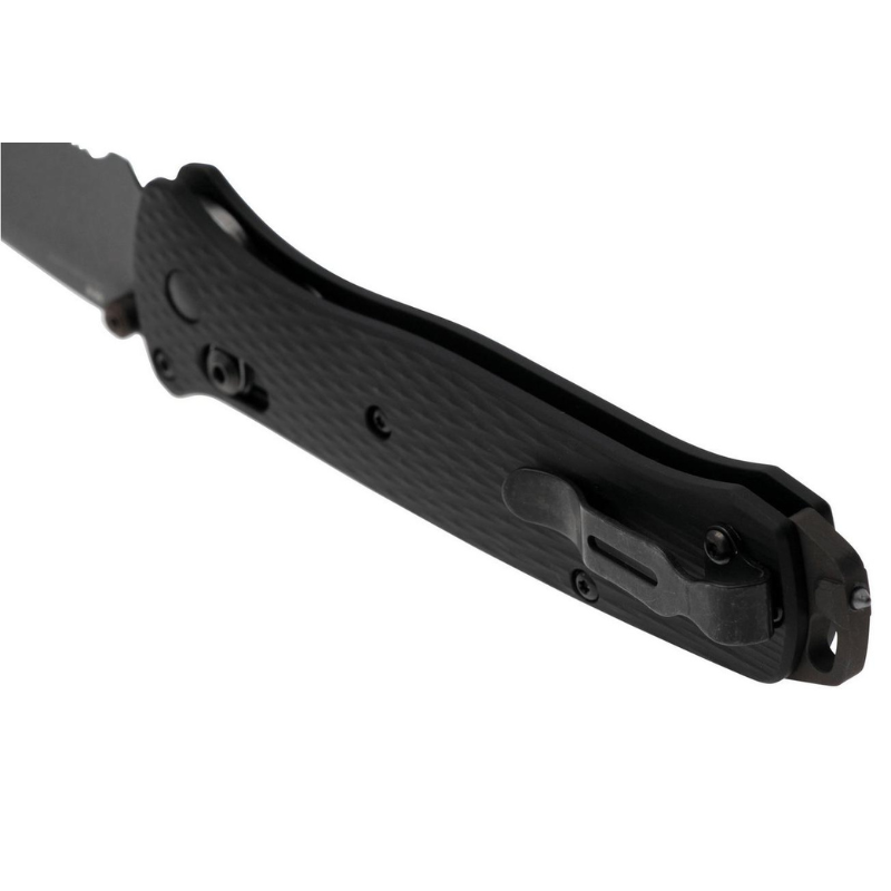 Benchmade, 537SGY-03, CPM-M4 Partly Serrated, Black Aluminum, pocket Tool - Higo Hunt™