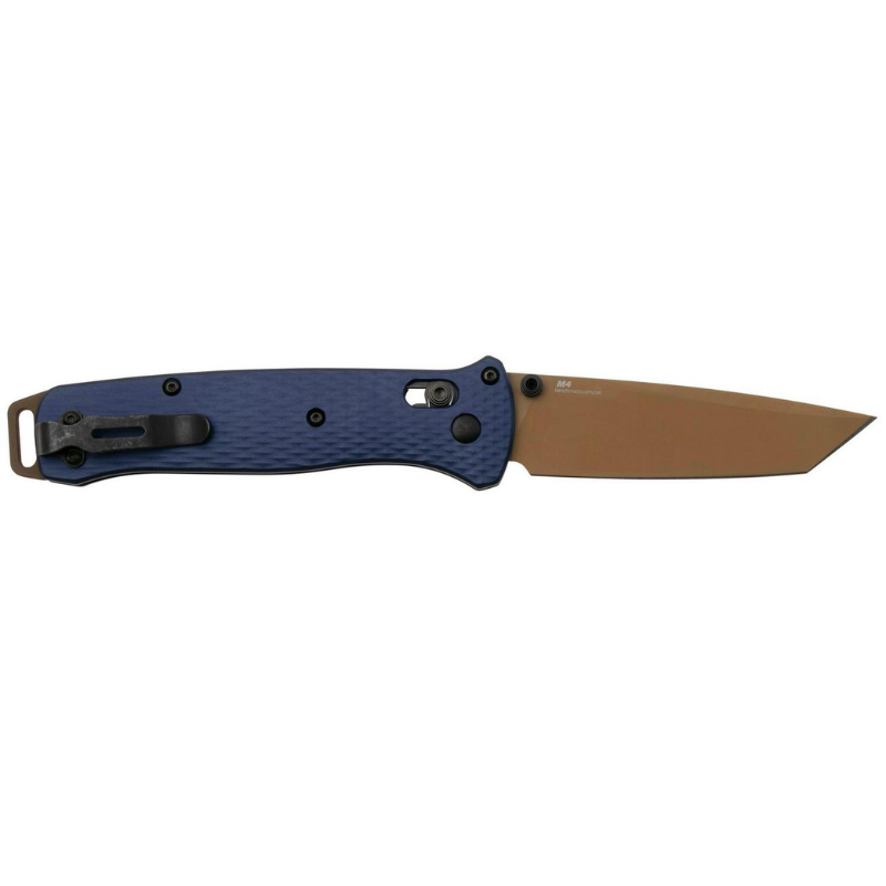 Benchmade Bailout 537FE-02, CPM-M4, Flat Dark Earth, Blue Aluminum, pocket Tool- Higo Hunt™