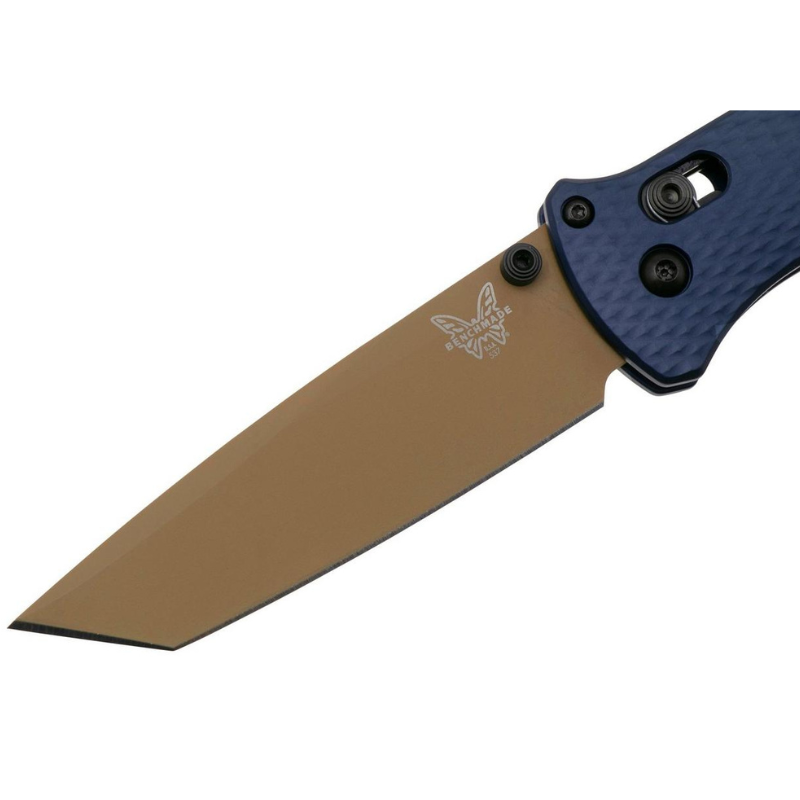 Benchmade Bailout 537FE-02, CPM-M4, Flat Dark Earth, Blue Aluminum, pocket Tool- Higo Hunt™