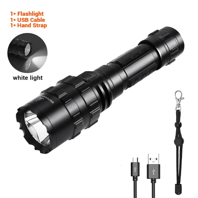 Flashlight 1600 Lumens USB Rechargeable Torch Waterproof Hunting - Higo Hunt™